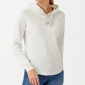 RALPH LAUREN Hoodie Lightweight Sport Pullover 100% Waffle Cotton Coastal WHT M